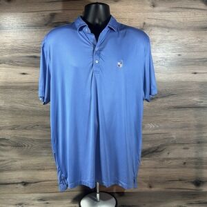 Johnnie-O Polo Shirt Men Large Featherweight Golf Performance Blue